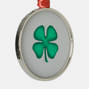Metal Trevo Irlandês de 4 Folhas cinza ornamento premium