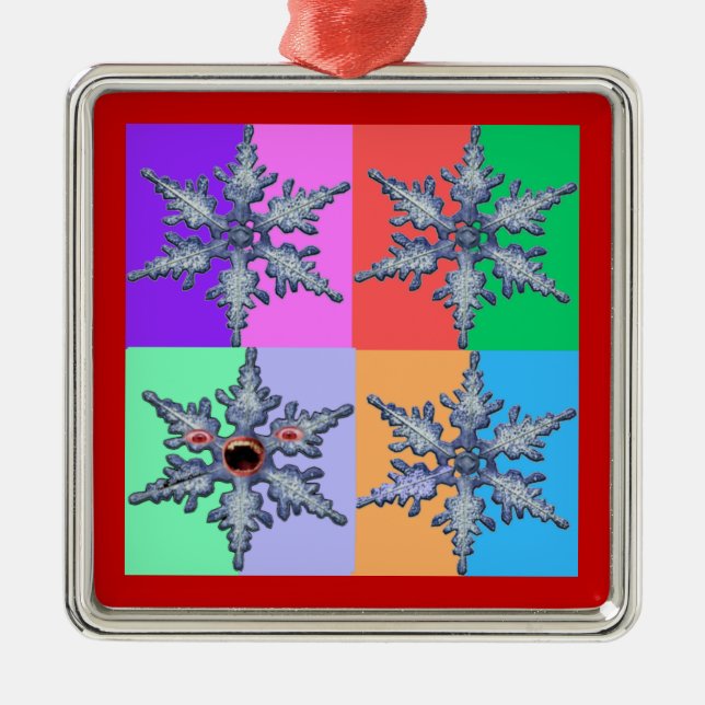 Metal Um Ornamento Floco de Neve Mau (Frente)
