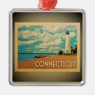Metal Viagens vintage do ornamento de Connecticut