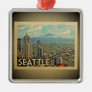 Metal Viagens vintage do ornamento de Seattle Washington