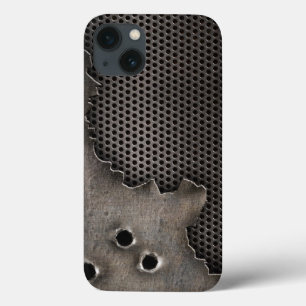 Metal with bullet holes background
