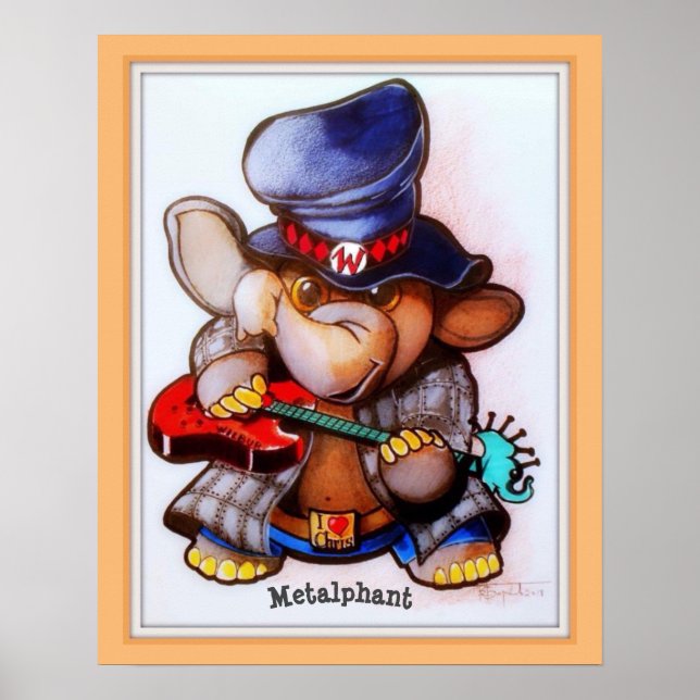 Metalfabeto com Poster de violão - vários tamanhos (Frente)