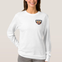 Metálico com camiseta para mulheres de guitarra de