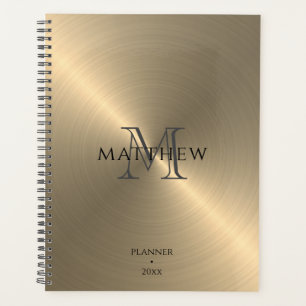 Metálico Dourado radial Planejador Monograma