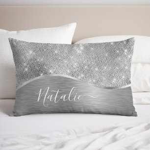 Metálico Personalizado Da Glitter De Prata Glam