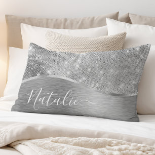 Metálico Personalizado Da Glitter De Prata Glam