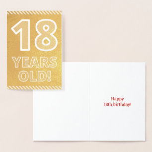 Metalizado 18.o aniversário: Negrito com "18 ANOS!" Cartão