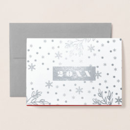 Metalizado Ano Personalizado | Cartão de Foil Real De Luxo Fe