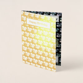 Metalizado Boliches De Folha De Ouro, Cartão De Aniversário.