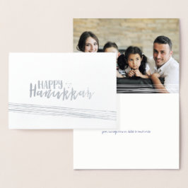 Metalizado Cartão com fotos de Abstrato de Hanukkah feliz com