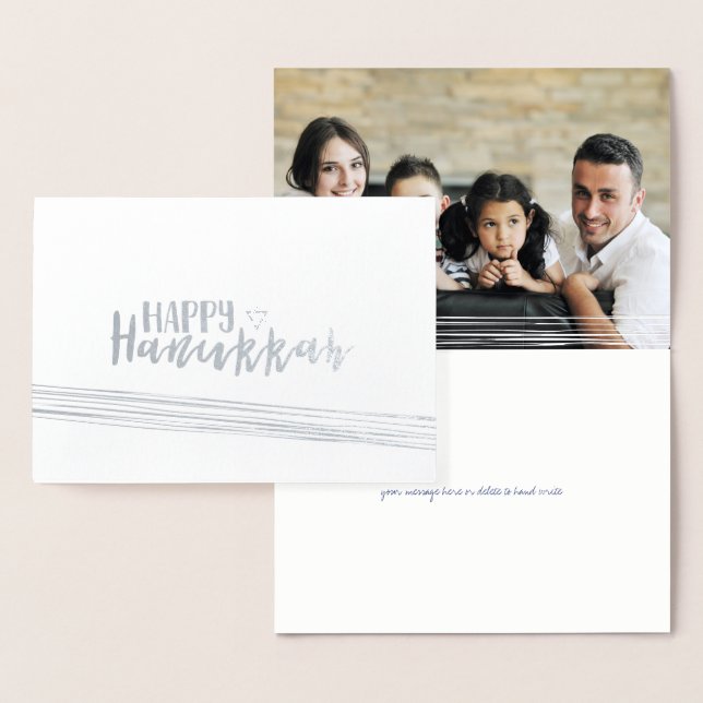 Metalizado Cartão com fotos de Abstrato de Hanukkah feliz com (Exibição)