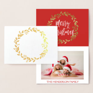 Metalizado Cartão com fotos de Frota de Natal Merry