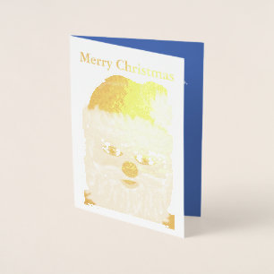 Metalizado Cartão da folha Dourado do papai noel do Natal
