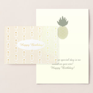 Metalizado Cartão de Aniversário de Artsy Pineapple