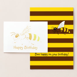 Metalizado Cartão de Aniversário de Honeybee Foil