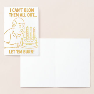 Metalizado cartão de aniversário engraçado