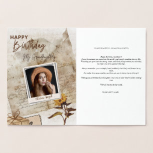 Metalizado Cartão de Aniversário Personalizado com Foto da Ne