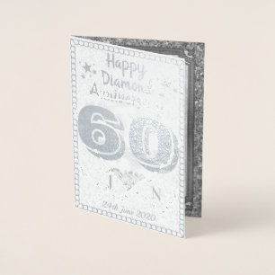 Metalizado Cartão de aniversário personalizado de casamento d