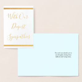 Metalizado Cartão de Condolências de Folha de Ouro Personaliz