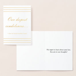 Metalizado Cartão de condolências simples