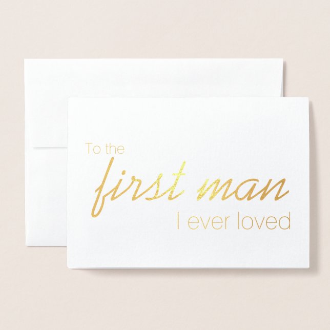 Metalizado Cartão de Dia de Casamento de Script Moderno Gold  (Frente com envelope)