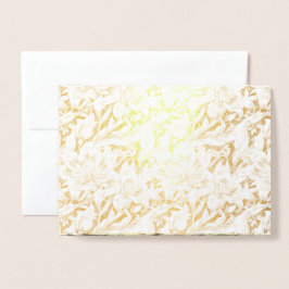 Metalizado Cartão de Enclosure De Folha De Casamento - Lírios