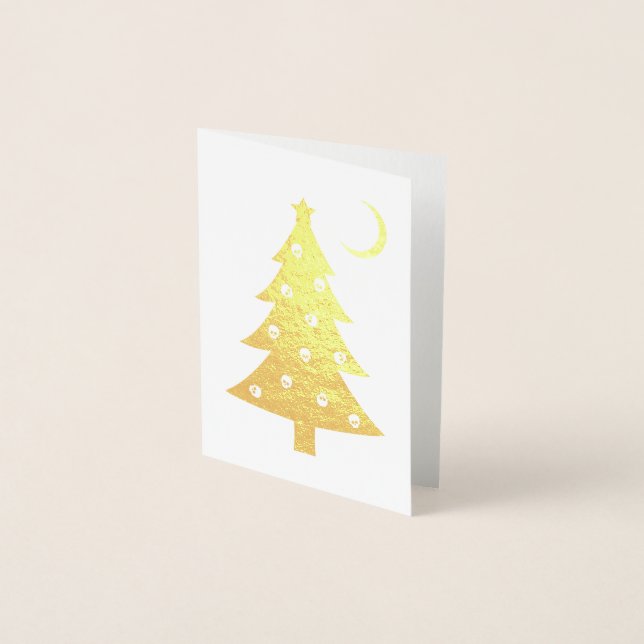 Metalizado Cartão de Feriado de Árvore de Natal Creepto (Frente)
