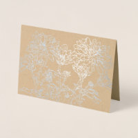 Cartão de flor de linha Botânica art chrysanthemum