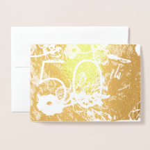 Cartão de Foil de 50.º Aniversário de Casamento