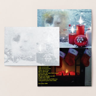 Metalizado Cartão de Foil de Natal do Spotty