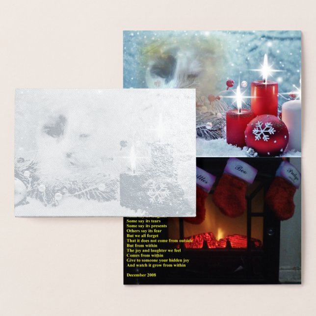 Metalizado Cartão de Foil de Natal do Spotty (Exibição)