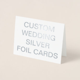 Metalizado Cartão de Foil de Prata Personalizado de Casamento