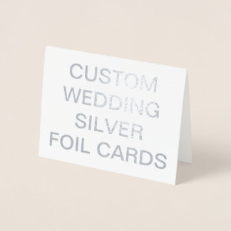 Metalizado Cartão de Foil de Prata Personalizado de Casamento