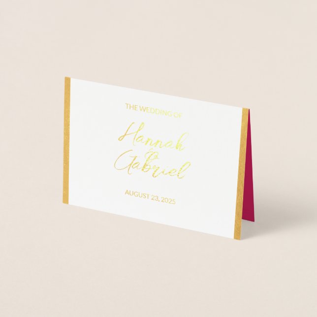 Metalizado Cartão de Foil de Resposta RSVP de Casamento (Frente)