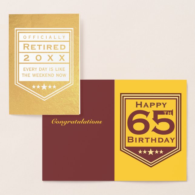 Metalizado Cartão de Foil Oficialmente Aposentado (Exibição)