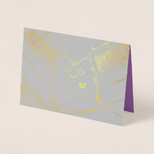 Metalizado Cartão de Foil Ouro de "Ama Coruja" com Envelope