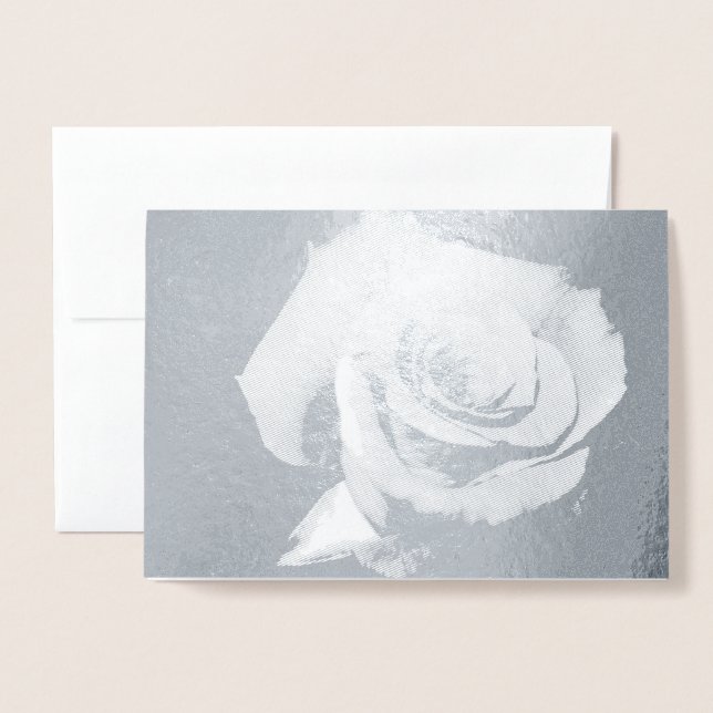Metalizado Cartão de Foil ROSE preto e branco (Frente com envelope)