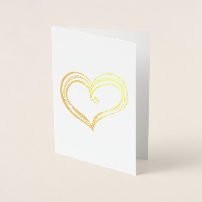 Metalizado Cartão de Folha com Esboço de Coração (Frente)