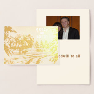 Metalizado Cartão de Folha de Ouro da Cena de Cena da Terra