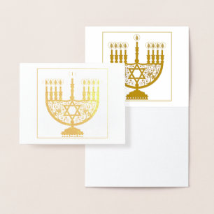 Metalizado Cartão de folha de ouro HANUKKAH FELIZ