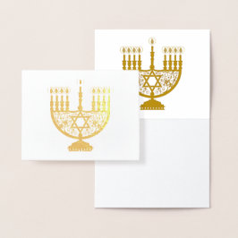 Metalizado Cartão de folha de ouro HANUKKAH FELIZ