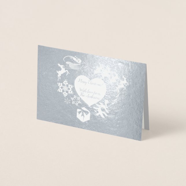 Metalizado Cartão de Folha de Prata para Papais noeis de Nata (Frente)