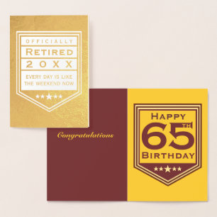 Metalizado Cartão de Folha Oficialmente Aposentado