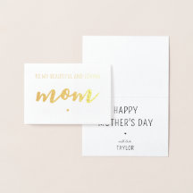 Cartão de folha para o Dia das Mães moderno e eleg