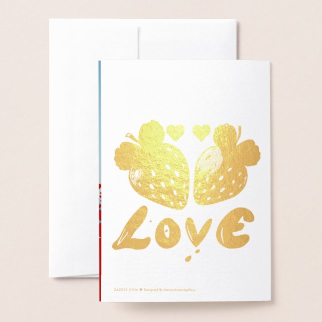 Metalizado Cartão de Foto de Amor Personalizado – Cartão Româ (Traseira com Envelope)