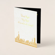 Cartão de Natal Folha de Natal Silent Carol Holida