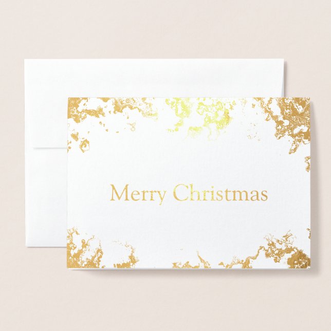Metalizado Cartão de Natal Merry Foil Gold (Frente com envelope)