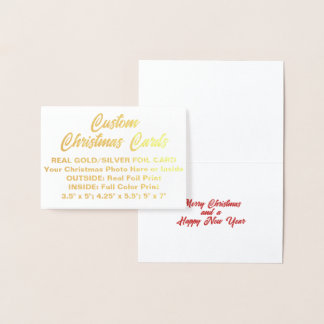 Metalizado Cartão de Natal Personalizado com Folha de Ouro MI