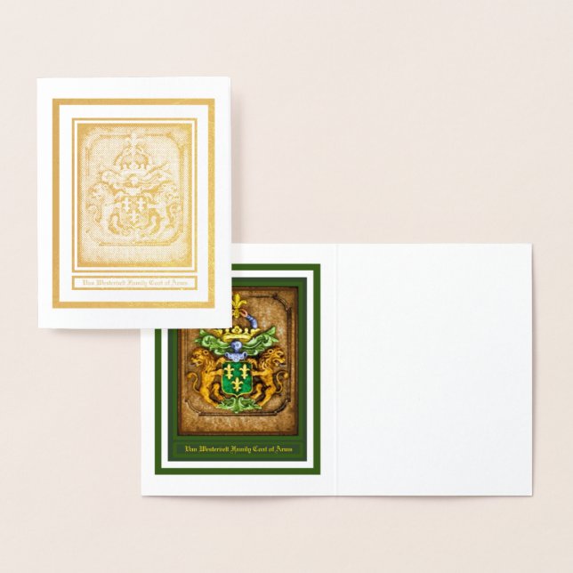 Metalizado Cartão de Nota de Folha de Casaco de Armas Van Wes (Exibição)