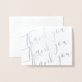 Metalizado Cartão de Nota de Foto Obrigado